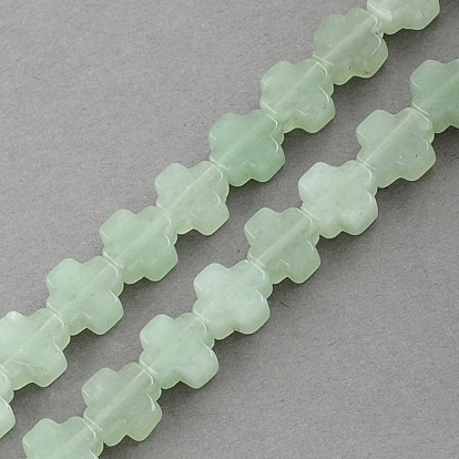 Natural Green Aventurine Stone Beads Strands, Greek Cross, 8x8x4mm, Hole: 1mm, about 50pcs/strand, 16.9 inch