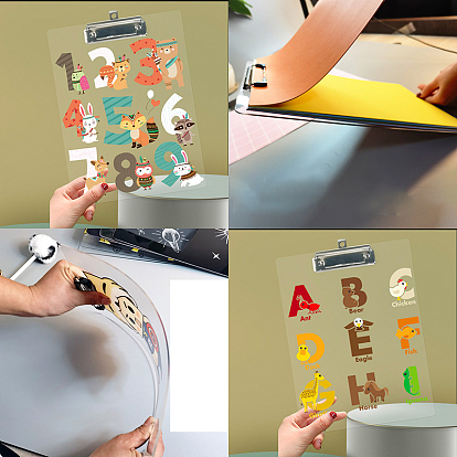 Acrylic Clipboards, Multi Pack Clipboards, with Clip, for Office, Rectangle