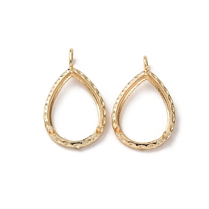 Подвеска в форме капли из латуни с кабошоном, настройки для пустого лотка с зубчатой грушей, долговечный, стойки покрытие, без свинца и без кадмия