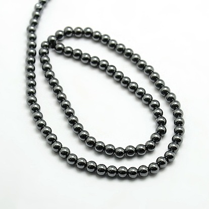 Grade AAA Magnetic Synthetic Hematite Round Bead Strands