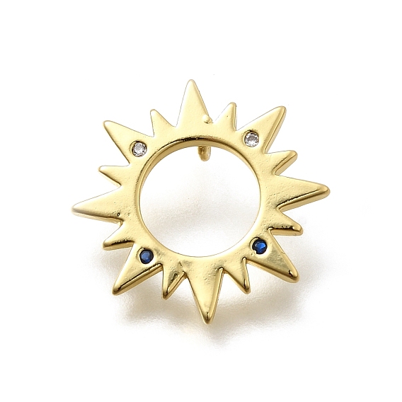 Латунные микро проложить кубического циркония подвески, солнце, долговечный, без свинца и без кадмия, стойки покрытие