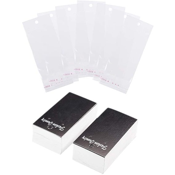 Paper Display Cards, Used for Necklace, Bracelet, Pendant and Barrette, with OPP Cellophane Bags