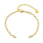 Brass Textured Oval Link Chains Bracelet Making, with Rack Plating Brass Curb Chain Extender, 304 Stainless Steel Lobster Claw Clasps & Open Jump Rings