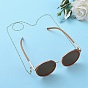 304 Stainless Steel Eyeglasses Chains, Neck Strap for Eyeglasses, with Enamel, Lobster Claw Clasps and Rubber Loop Ends, Golden