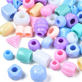 Opaque Acrylic Beads, Mixed Shapes