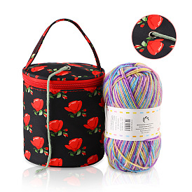 Column Non-woven Storage Bags, for Portable Knitting Yarn Balls Organizer