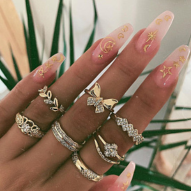 R086 Jewelry Fashion Ring Set 7 Personalized Women's Cute Butterfly Jewelry