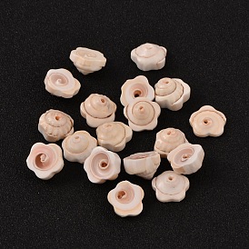 Perles naturelles de coquille d'oeil de shiva de fleur, 12x5mm, Trou: 1mm