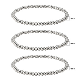 304 Stainless Steel Stretch Bracelets Set for Men Women, Ball Chain Bracelets