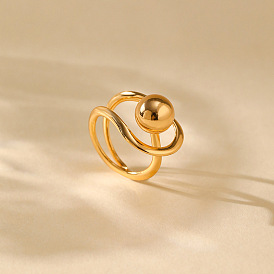 Регулируемые кольца для пальцев из латуни с круглыми бусинами