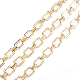 Rectangle Alloy Link Chains, with Spool, Cadmium Free & Nickel Free & Lead Free, Unwelded