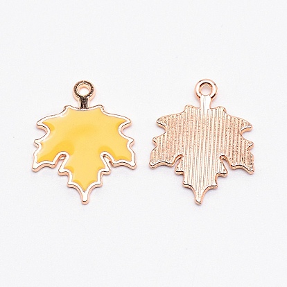 Цинк подвески эмали сплава, золотой свет, кленового листа