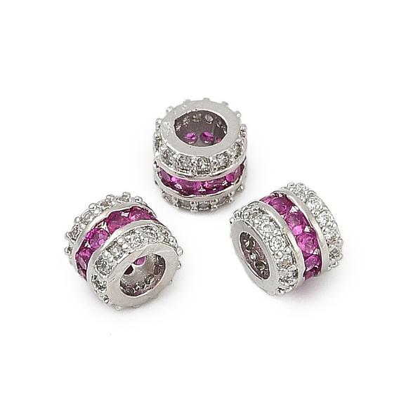 Латунные микро проложить кубического циркония бусы, долговечный, стойки покрытие, колонка