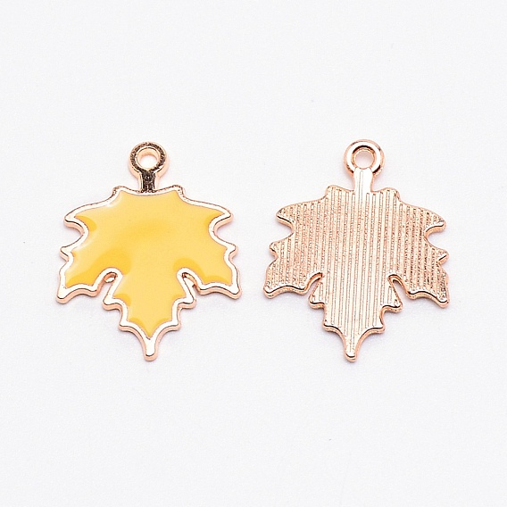Цинк подвески эмали сплава, золотой свет, кленового листа