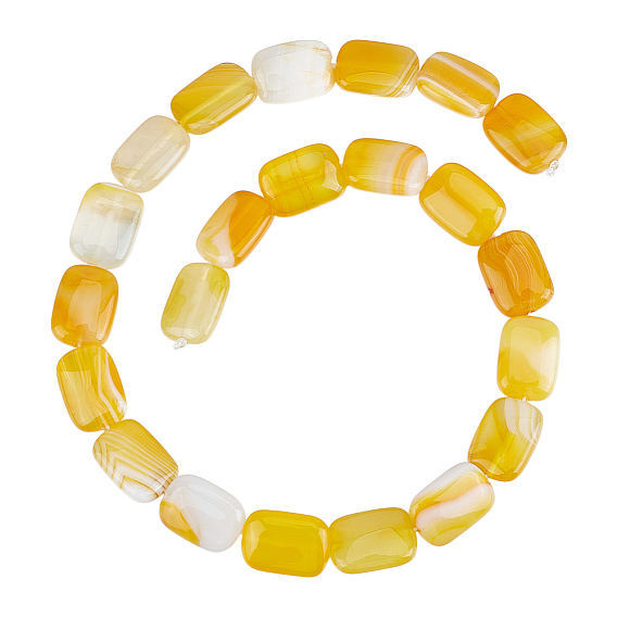 1 нити натурального полосатого агата/нити бус из полосатого агата, окрашенная и подогревом, прямоугольные