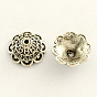 Tibetan Style Zinc Alloy Flower Bead Caps, Multi-Petal, 14x6mm, Hole: 2mm, about 901pcs/1000g