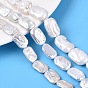 Cuentas de perlas de keshi barroco natural, perla nucleada, Rectángulo
