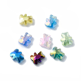 Electroplate Glass Beads, AB Color Plated, Bear