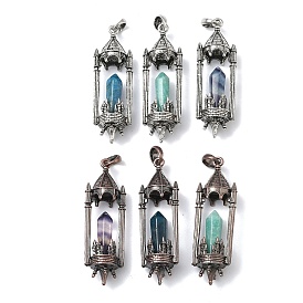 Крупные подвески из натурального драгоценного камня, ограненные в форме заостренного кулончика в форме пули., Подсвечник в виде замка с металлическими вставками