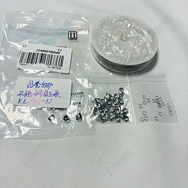 DIY-Sets für Halsketten/Armbänder, inklusive 304 Edelstahl-Seitenketten, Satellitenketten & offene Biegeringe, Messing  Karabinerverschlüsse Spangen