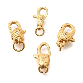 Латунный микро pave прозрачный кубический цирконий лобстер, без кадмия и без свинца, стойки покрытие, долговечный