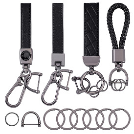 Брелок-подвеска из сплава и искусственной кожи, с отверткой и железными разъемными кольцами, бытовая фурнитура из сплава