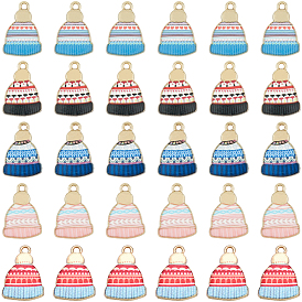 30 шт. 5 цвета подвески из сплава с зимней тематикой, без свинца, без кадмии и без никеля, шляпные прелести, золотые