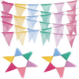 8шт. тканевый треугольный флаг-баннер, для праздничных украшений