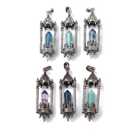 Крупные подвески из натурального драгоценного камня, ограненные в форме заостренного кулончика в форме пули., Подсвечник в виде замка с металлическими вставками