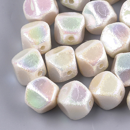 Acrylic Imitation Pearl Beads, AB Color
