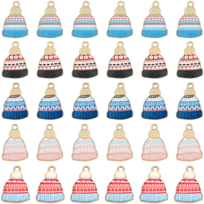 30 шт. 5 цвета подвески из сплава с зимней тематикой, без свинца, без кадмии и без никеля, шляпные прелести, золотые