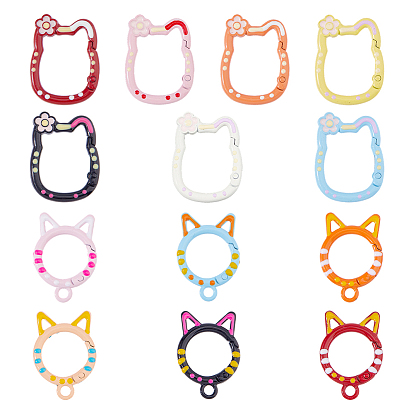 13 шт 13 стили пружинные кольца из цинкового сплава, форма кошки