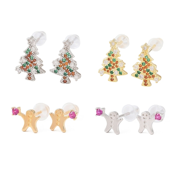 925 стерлингового серебра кубического циркония серьги стержня