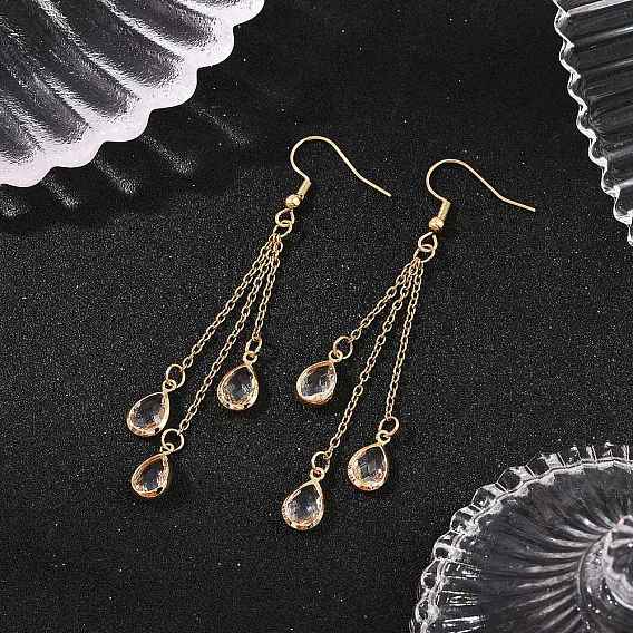 Серьги-капли из латунного стекла, с 304 нержавеющей стали серьги крючки