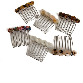 Ацетат целлюлозы (смола) аксессуары для волос, с металлическими гребнями для волос для женщин и девочек