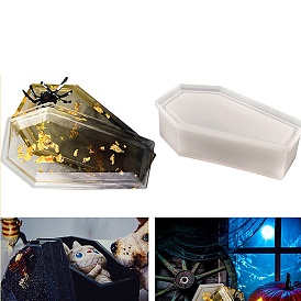 Boîte de rangement de cercueil d'halloween, moule en silicone de qualité alimentaire, bricolage, moules de résine, pour la résine UV, fabrication artisanale de résine époxy