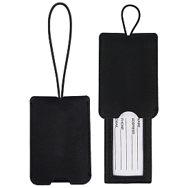 2шт. багажная бирка из искусственной кожи, этикетки для путешествий, бирки с именами чемоданов, прямоугольные