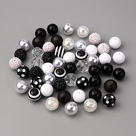 Ensemble de perles acryliques opaques, perles épaisses pour enfants, ronde