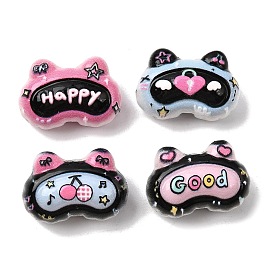 Рельефные непрозрачные акриловые бусины, кошка