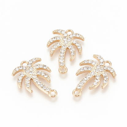 Alloy Rhinestone Links Connectors, Coconut Tree