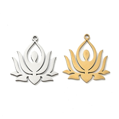 Йога 201 подвески из нержавеющей стали, цветок лотоса прелести