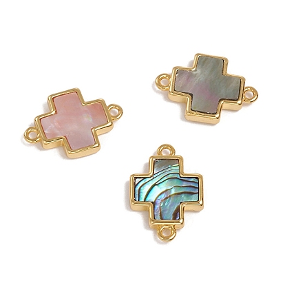 Естественные ссылки / соединители оболочки, с позолоченными 18 деталями из латуни, долговечный, крестик