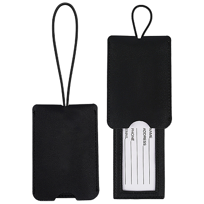 2шт. багажная бирка из искусственной кожи, этикетки для путешествий, бирки с именами чемоданов, прямоугольные