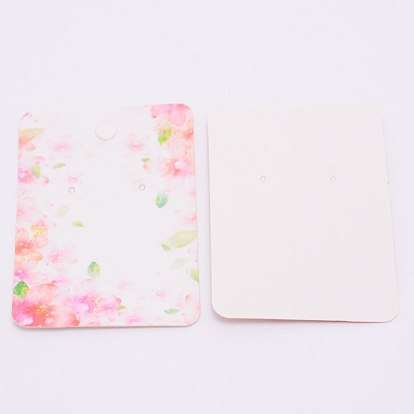 Tarjetas de exhibición de pendientes de cartón blanco, rectángulo con el modelo de flor