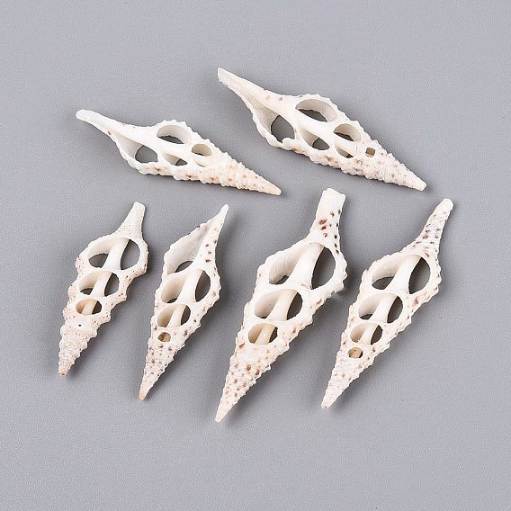 Natural Spindle Shell Pendants, Shell Slice Charms