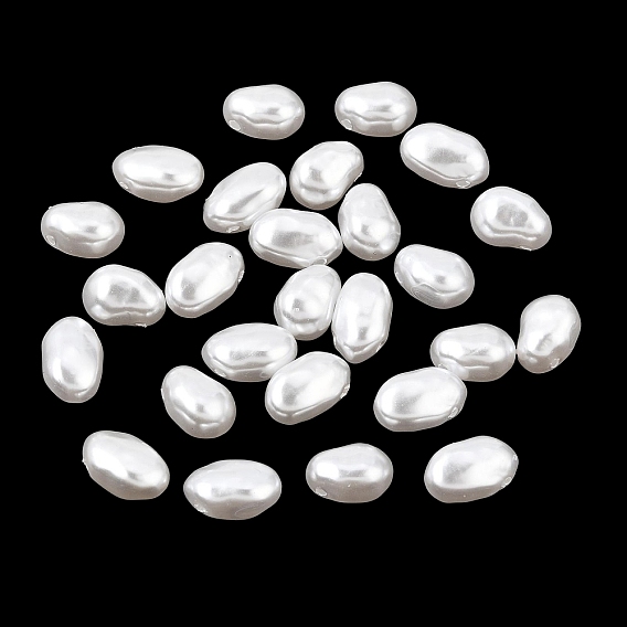 ABS Plastic Imitation Pearl Beads, Oval