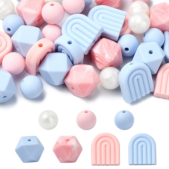 35шт 7 стили пищевые экологически чистые силиконовые шарики