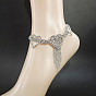 Браслеты на лодыжку из сплава с хрустальными стразами в форме сердца и кисточкой для женщин