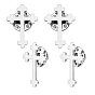 4Pcs Cross Stainless Steel Lapel Pin Back Brooches for Backpack Clothes