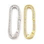 Покрытие стойки латунь микро паве прозрачный кубический цирконий пружинные застежки, долговечный, без свинца и без кадмия, овальные
